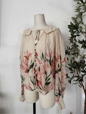 By Anthropologie Peasant Blouse Size M